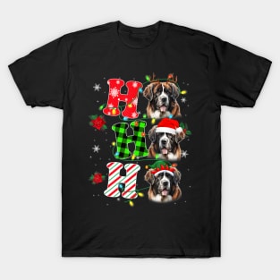 Ho Ho Ho Saint Bernard Dog Christmas T-Shirt